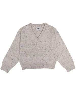 Gigi Knitwear Neutrals Jane V-Neck Jumper - Grey