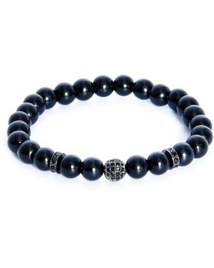 Addicted Balance Handmade Sterling Bracelet With Onyx & Cubic Zirconia - Blue
