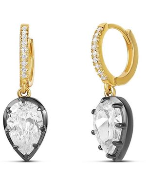 SHYMI Pave Huggie Pear Drops - Metallic
