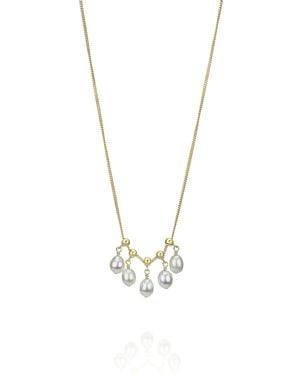 MOUNIR LONDON Delicate Adjustable Pearl Necklace - Metallic