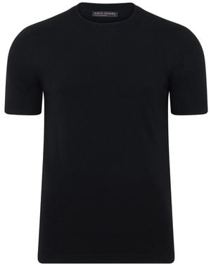 Paul James Knitwear Superfine Merino Wool Illario Knitted T-Shirt - Black