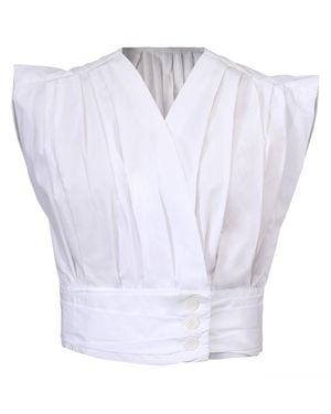 Smart and Joy Cross-Heart Crop Top - White