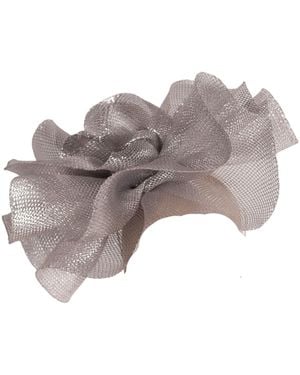 Victoria Charles Headpieces Bright Lurex Crin Headpiece On Metal Headband - Grey