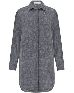 The Summer Edit Charley Luxe Linen Shirt Dress - Grey