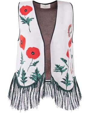 Peraluna Poppy Tasselled Organic Cotton Knit Waistcoat - Multicolour