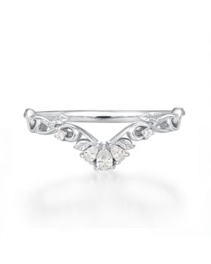 Azura Jewelry New York Moonpetal Band Vermeil - White