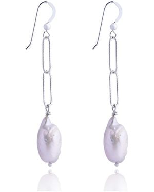 N'damus London Nacre & Ivory Baroque Pearl Drop Earrings - Multicolour