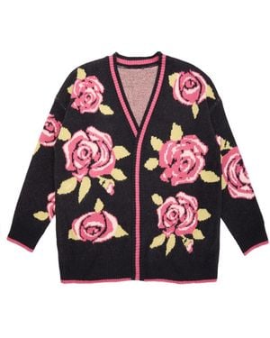 Saachi Flower Print Multi Cardigan - Red