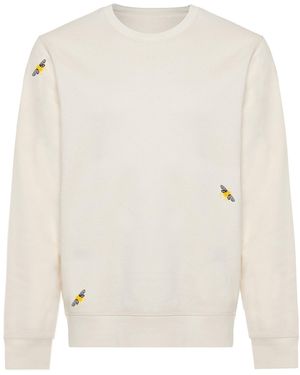 INGMARSON Neutrals Bee Embroidered Organic Cotton Sweatshirt - White