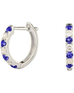 Juvetti Stacy Sapphire & Diamond Huggie Earrings - Metallic