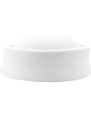 London Atelier Byproduct Wool Pillbox Hat - White
