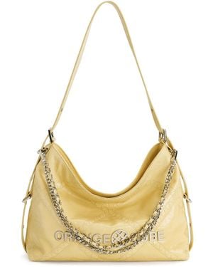 Orange Cube Metropolitan Chain Hobo - Metallic