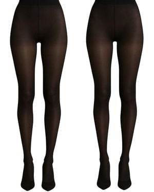 HIGH HEEL JUNGLE by KATHRYN EISMAN Sculpt 40 Denier Opaque Tights Two Pack - Black