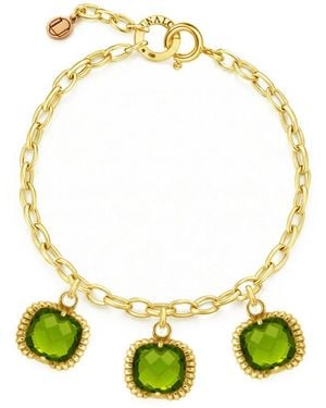 Unaloe Fantasy Vermeil Bracelet With Crystal – Plated Bracelet With Natural Look Stone - Yellow