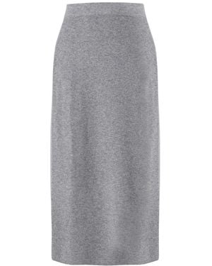 Helen Mcalinden Rhea Ribbed Marl Cashmere Skirt - Grey