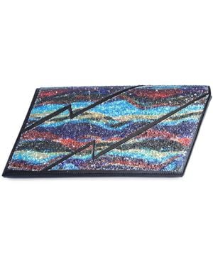 Terry De Havilland Non Stop Disco Glitter Clutch Bag - Blue