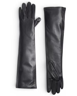 HIGH HEEL JUNGLE by KATHRYN EISMAN Florence Lambskin Leather Opera Length Gloves - Black