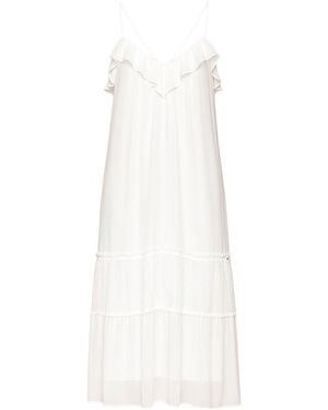 Nissa Open-Back Silk Dress - White