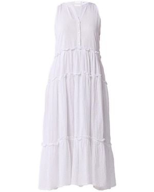 REISTOR Embroidered Sleeveless Maxi Dress - White