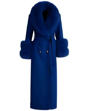 Hortons England Mayfair Cashmere Long Coat Royal - Blue