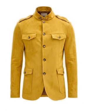 Ron Tomson Microsuede Lightweight Safari Jacket - Yellow