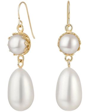 Katy Faye Mira Pearl Earrings - Metallic