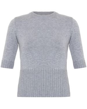 Theo the Label Nomia Ribbed Waist Crew Jumper Tee - Grey