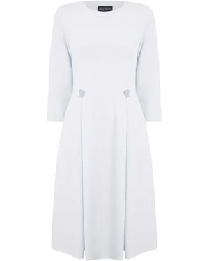 James Lakeland Pin Tuck Button Midi Dress Cream - White