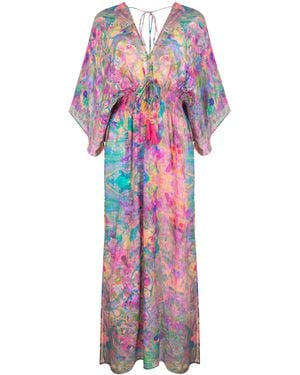 Sophia Alexia Fantasia Capri Kimono Dress - Multicolor