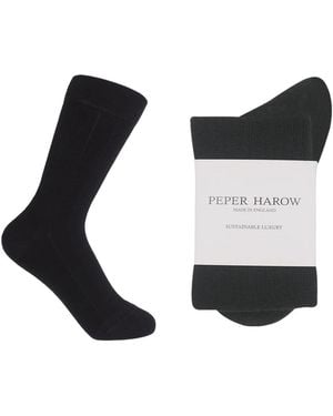 Peper Harow - Made in England Cashmere & Wool Boot Socks Bundle – & Charcoal - Black