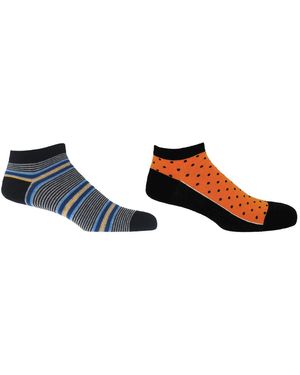 Peper Harow - Made in England Multistripe & Polka Trainer Socks Bundle - Blue