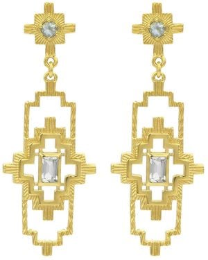 Zoe & Morgan Munay Earrings Aquamarine - Metallic