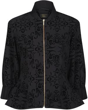 Isha's Timeless Vintage Velvet Fitted Jacket Blouse - Black