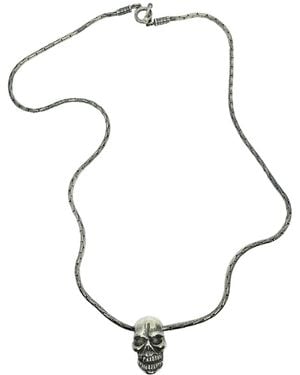 Tg-Jewellery by Tamara Gervasio Skull Necklace – Sterling Paloma Chain - Metallic