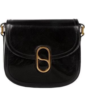 Time Resistance Leather Saddle Bag - Black