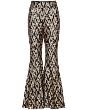 Vazaf Neutrals Sequin Flared Trousers - Black
