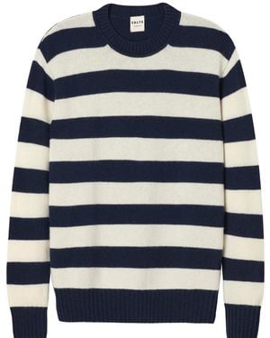 Salts Cashmere Lofty Knit Crew Neck Sweater - Blue
