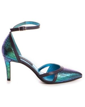 The 5Th Element Cassandra Iridescent- Leather Court Shoes - Blue
