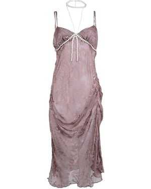 Natalia Petruch Soleil Silk Devore Dress - Purple