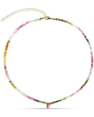 Amadeus Ines Tourmaline Gemstone Necklace - Metallic
