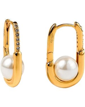 Zynnia Collective Bold Pearl Hoops - Metallic