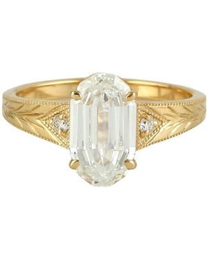 Artisan 18K Emerald-Cut Diamond Solitaire Ring - Metallic