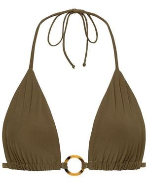 Montce Khaki Emma Tori Loop Bikini Top - Green