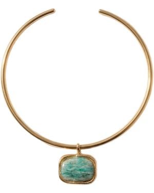 Divine Aria Amazonite Choker Necklace - Metallic