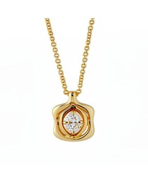 Artisan 14K Marquise Diamond Pendant Necklace - Metallic