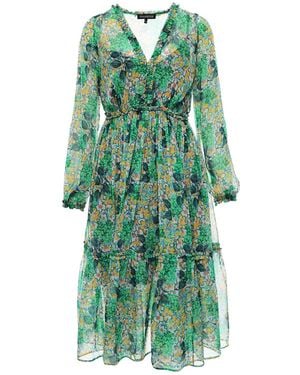 Framboise Evelia Midi Silk Dress - Green