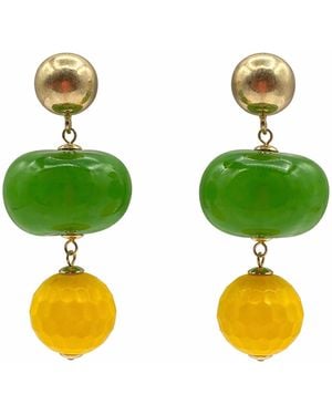 Michael Nash Jewelry Analise Triple And Resin Pierced Earrings - Green
