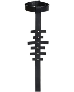 Metamorph Extravagant Leather Choker - Black