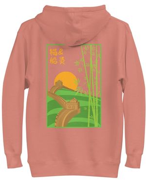 Anchor and Crew Cocktail Great Wall Of China Landmark Cotton Blend Hoodie - Pink