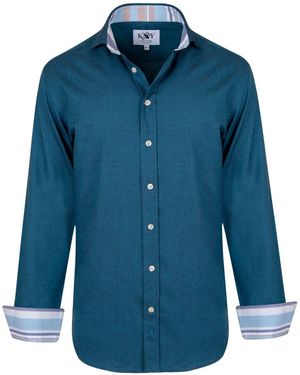 Koy Clothing Cotton-Merino Shirt - Blue